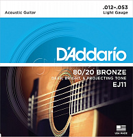 Струны для акустической гитары EJ11 BRONZE 80/20 бронза Light 12-53